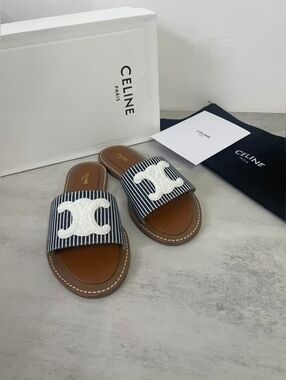 Celine Triomphe Slide Sandals
